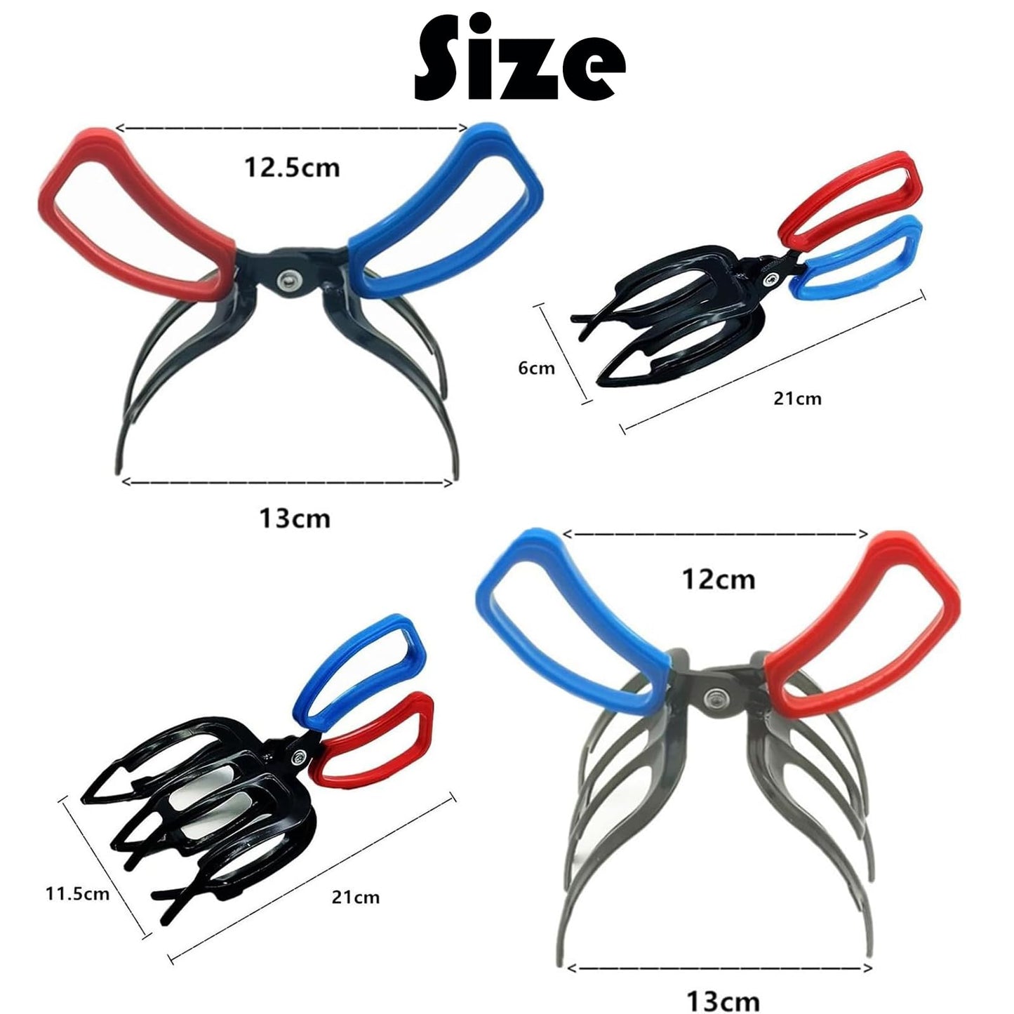 2 Packs Upgrade 2/3 Claw Fish Gripper, Metal Fishing Pliers Gripper Catch Fish Control Clamp, Three Teeth Fishing Pliers Control Forceps Fishing Accessories for Most Freshwater Fish Grip Tackle Holder