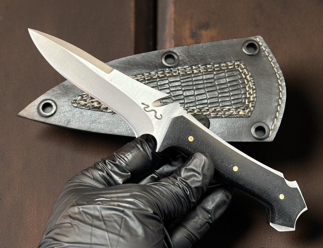Hunting Knife – Jack Krauser Replica Carbon Steel Fixed Blade Knife with Sheath | Skinning Knife for Hunting, Fishing, Camping, Survival | Knives for Men