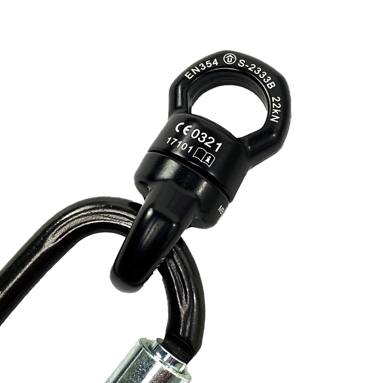 22kN Micro Rotator Climbing Rope Swivel Device Spinner 6700lb Breaking Strength for Rock Climbing Arborist Backyard Swing Aerial Dance Dog Leash Connector CE Certified