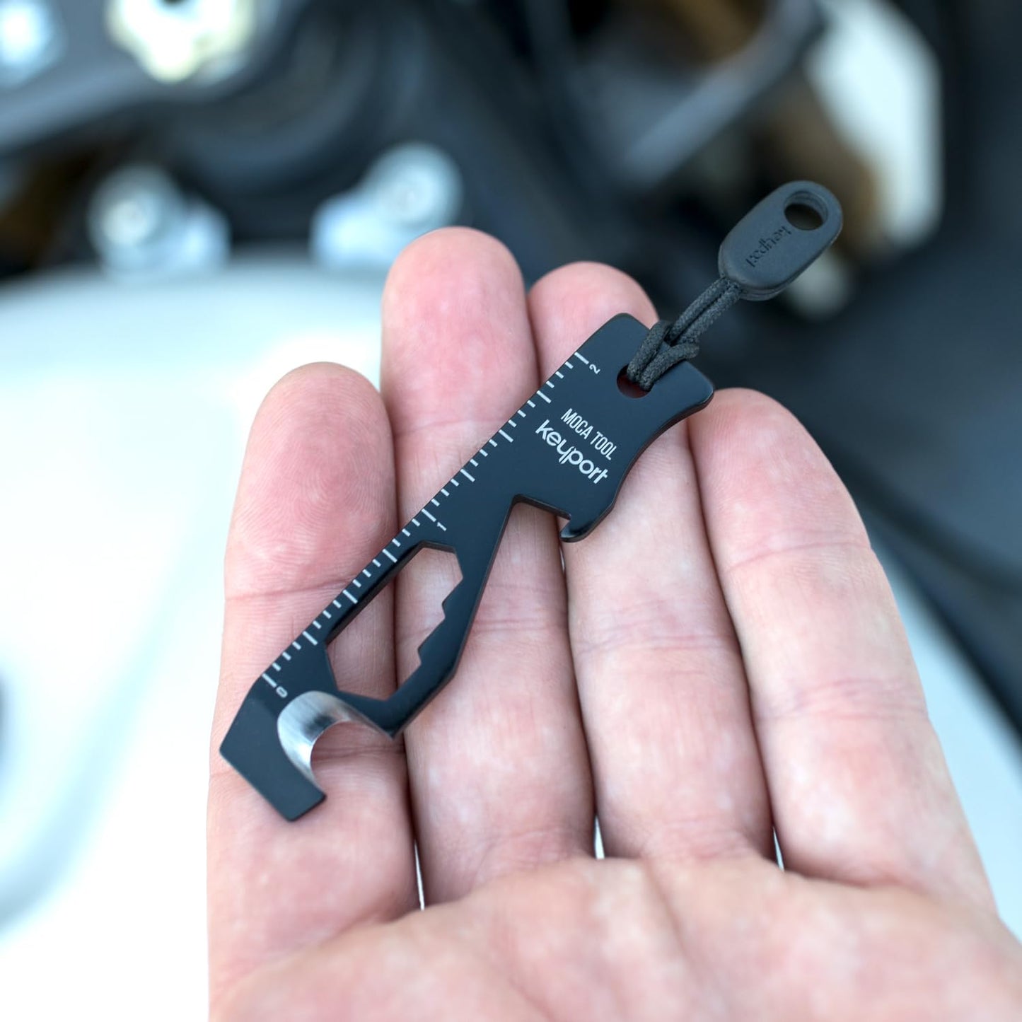 Keyport MOCA 10-in-1 Keychain Multitool (Black) | EDC Multi Tool: Pry Bar, Bottle Opener, Screwdriver, Box Opener, Cord Cutter & More | TSA Key Tool | EDC Gear | Key Organizer, Key Chain Compatible