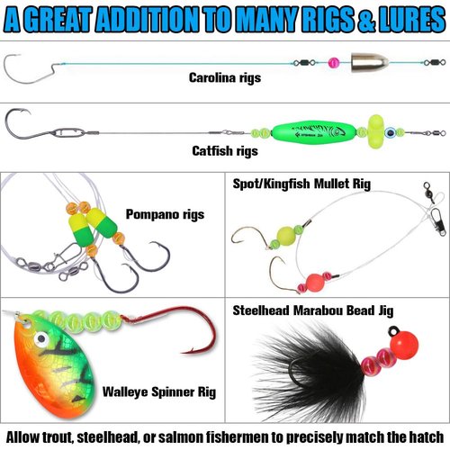 XFISHMAN Fishing Beads - 1000-Piece Assortment (5mm, 6mm, 8mm) - 10 Color Variety - Saltwater & Freshwater Ready - Trout, Salmon, Catfish, Walleye, Bass, Pike, Crappie, Perch
