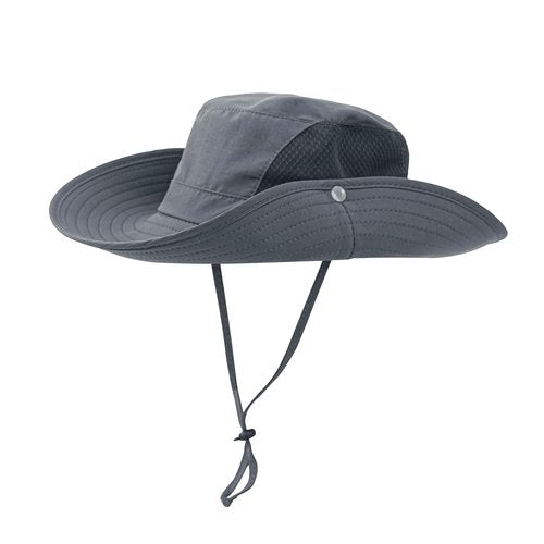 Sun Hat for Men Women UV Protection Wide Brim Fishing Hats Breathable UPF 50+ Waterproof Boonie Bucket Hats Beach Safari Hiking Garden Dark Grey