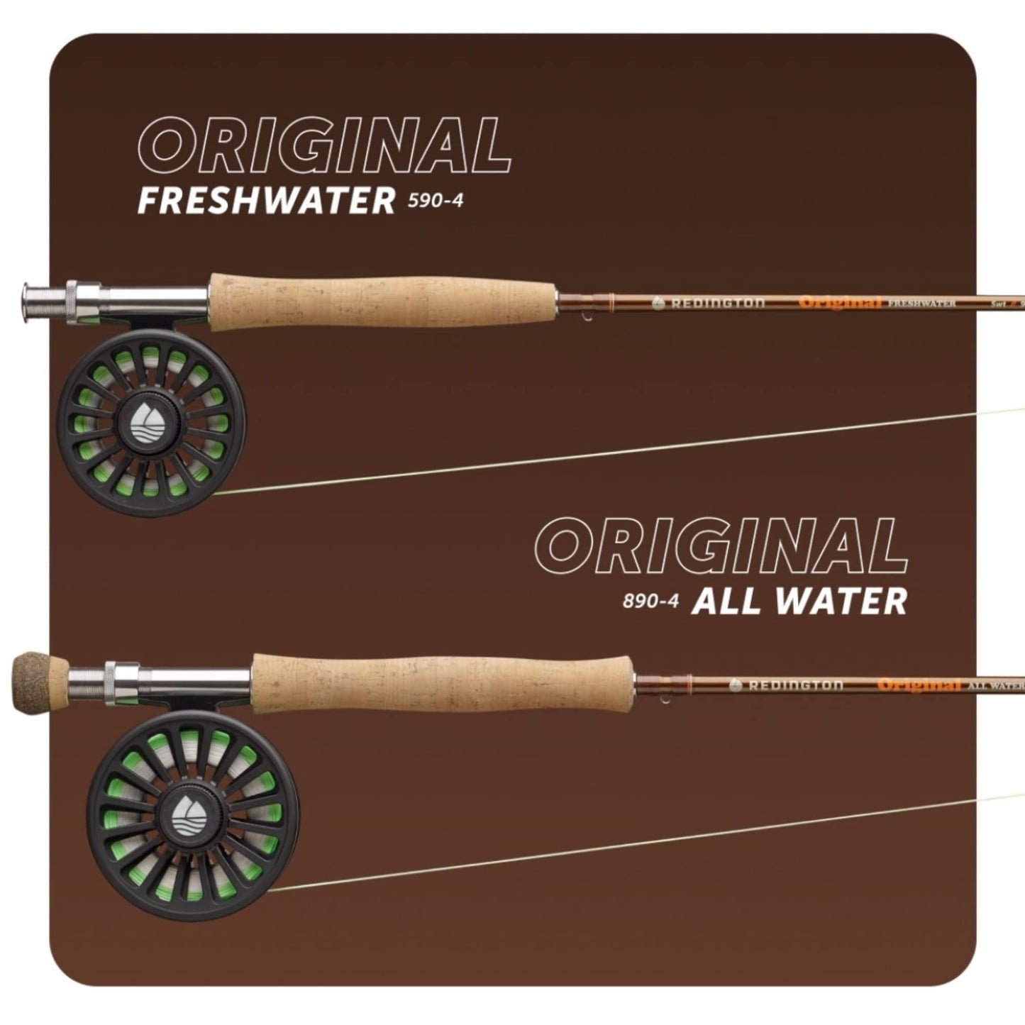 Redington All Water Fly Fishing Kit, 8 Weight 9 Foot Inshore Rod, Crosswater Reel, Fly Line, Leader, & Carrying Case