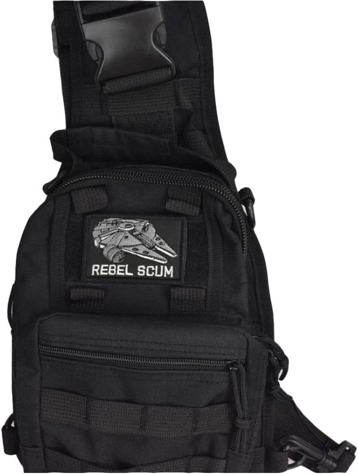 Jadedragon Embroidered Morale Hook Fastener Tactical Patch (Black R)