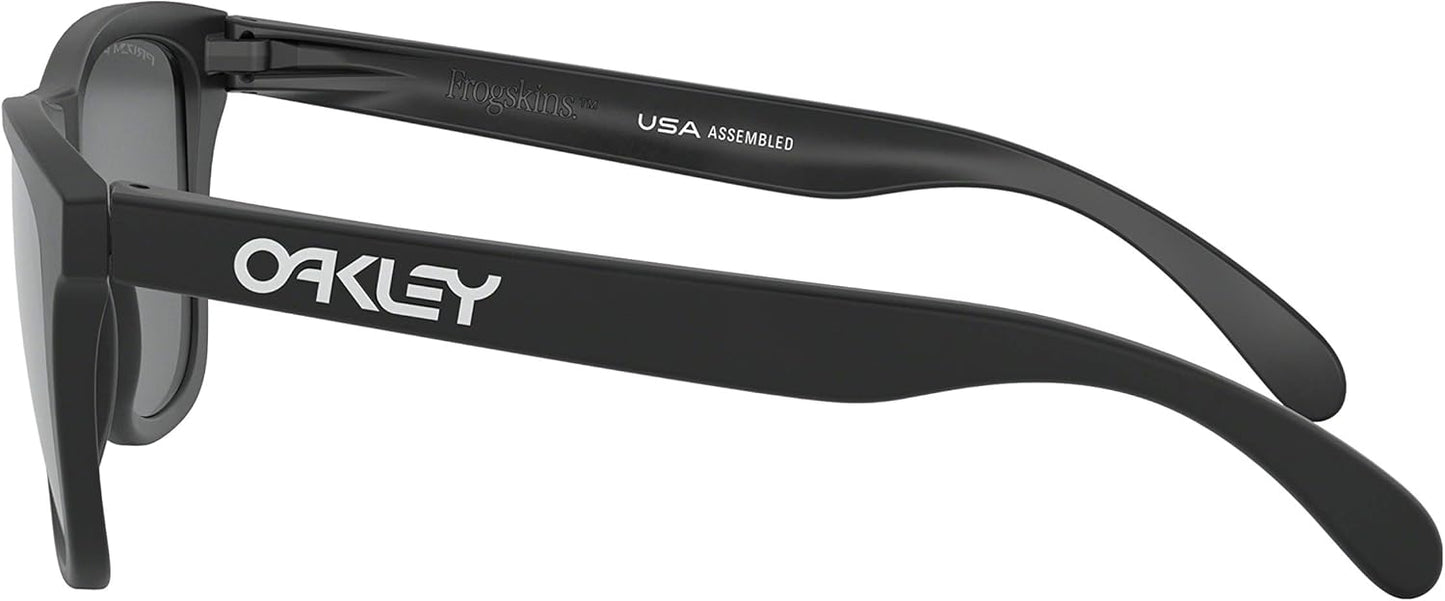 Oakley 24-297 Frogskins Polarized Sunglasses Matte Black w/Black Iridium 24 297 55mm
