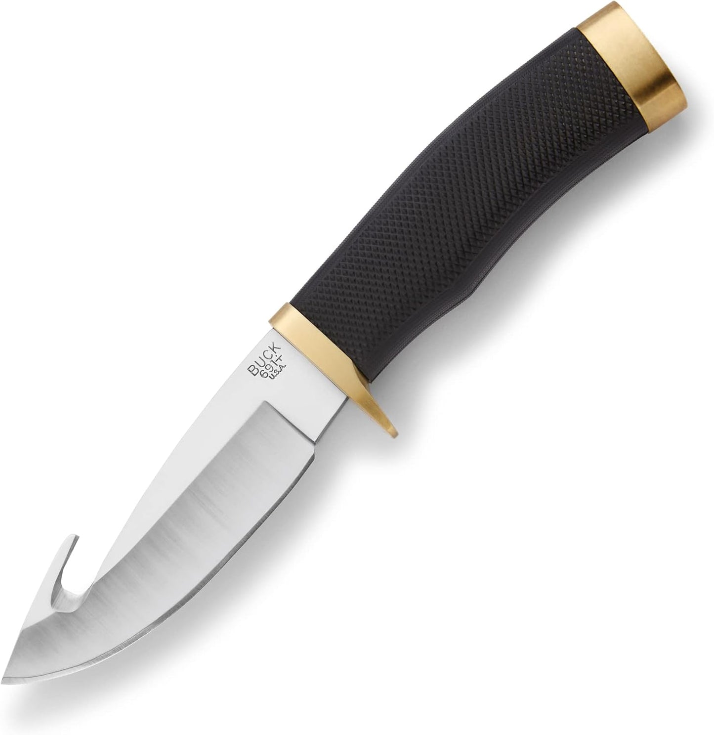 Buck Knives 191 Buck Zipper Guthook Fixed Blade Knife with Leather Sheath