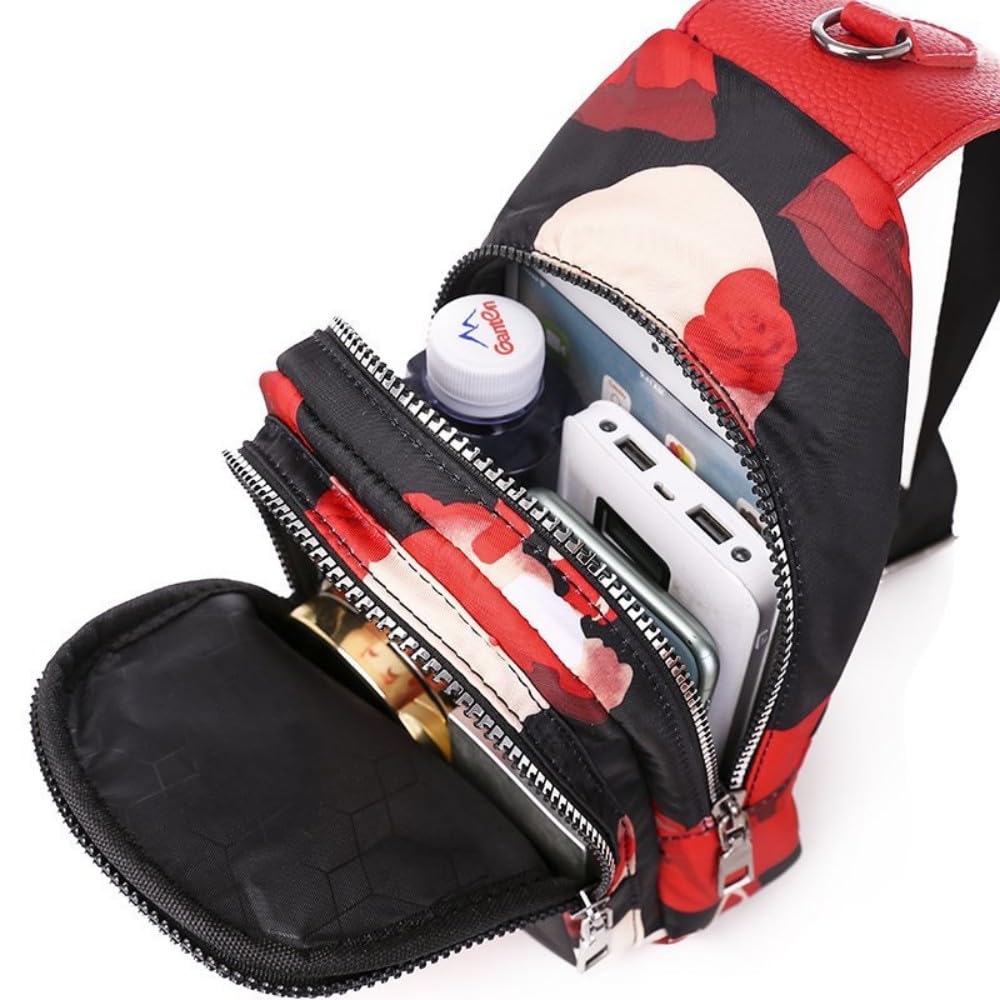 Lmagice New Women's Crossbody Bag Sports Shoulder Bag Hiking Backpack Printed Sling Backpack