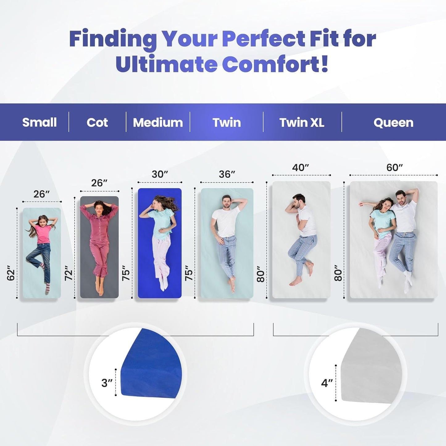 Matrix Cell 4 inch Queen Memory Foam Floor Mattress Pad, Roll Up Mattress, Guest Floor Mattress for Adults, Roll Away Bed for Sleepover, Sleeping Mat, Cot Mattress Pad, Heavy Duty Travel Cot