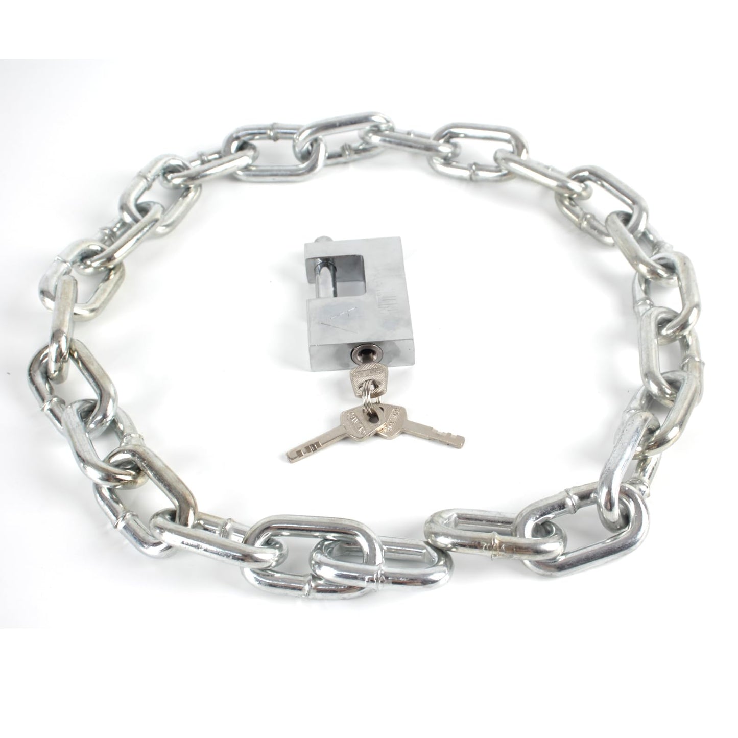 Stainless Steel Chain Lock 39.3" (100cm) 6mm Thick - Heavy Duty Anti-Theft Security Lock with 80mm Padlock & 4 Keys for Bike, Motorcycle, Scooter, Gate - Weatherproof & Rustproof