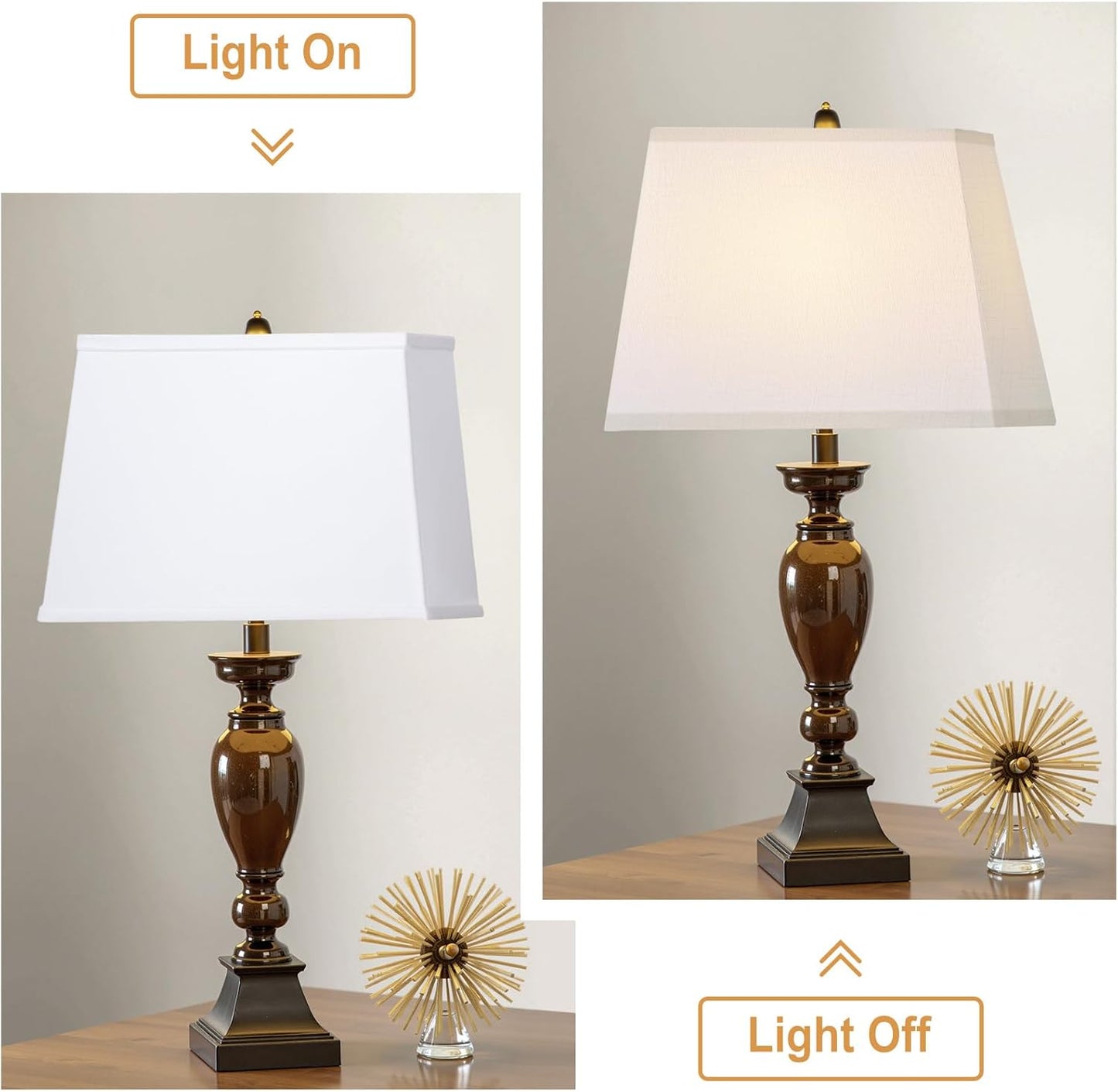 Rectangle White Lamp Shade, Square Large Linen Lamp Shades, Top 7"x12.5", Bottom 9"x15", Height 9.8", Includes 1 Harp Holder,2 Adapters, Fits Table,Floor and Wall Lamp Shades, Easy Assembly