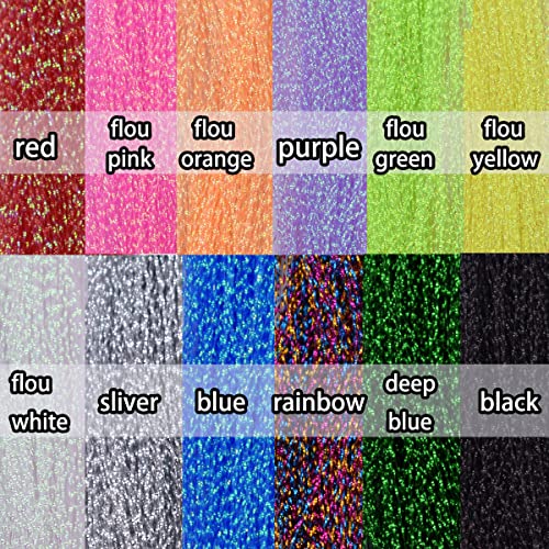 12 Colors Crystal Flash Line Fly Tying Material for Fishing Lures - C