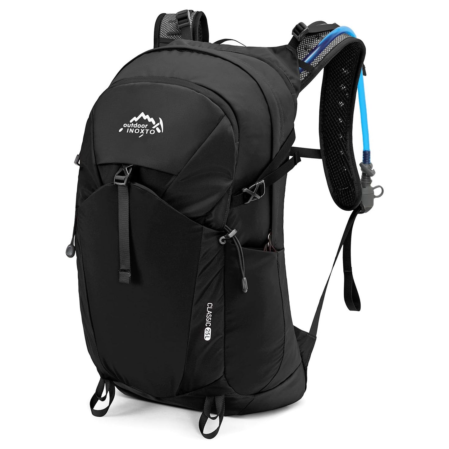 IX INOXTO Hiking Hydration Backpack with 3l Water Bladder for Women and Men 25L Water Backpack for Hiking, Cycling, Running, Climbing, Camping (Orange) (Black)