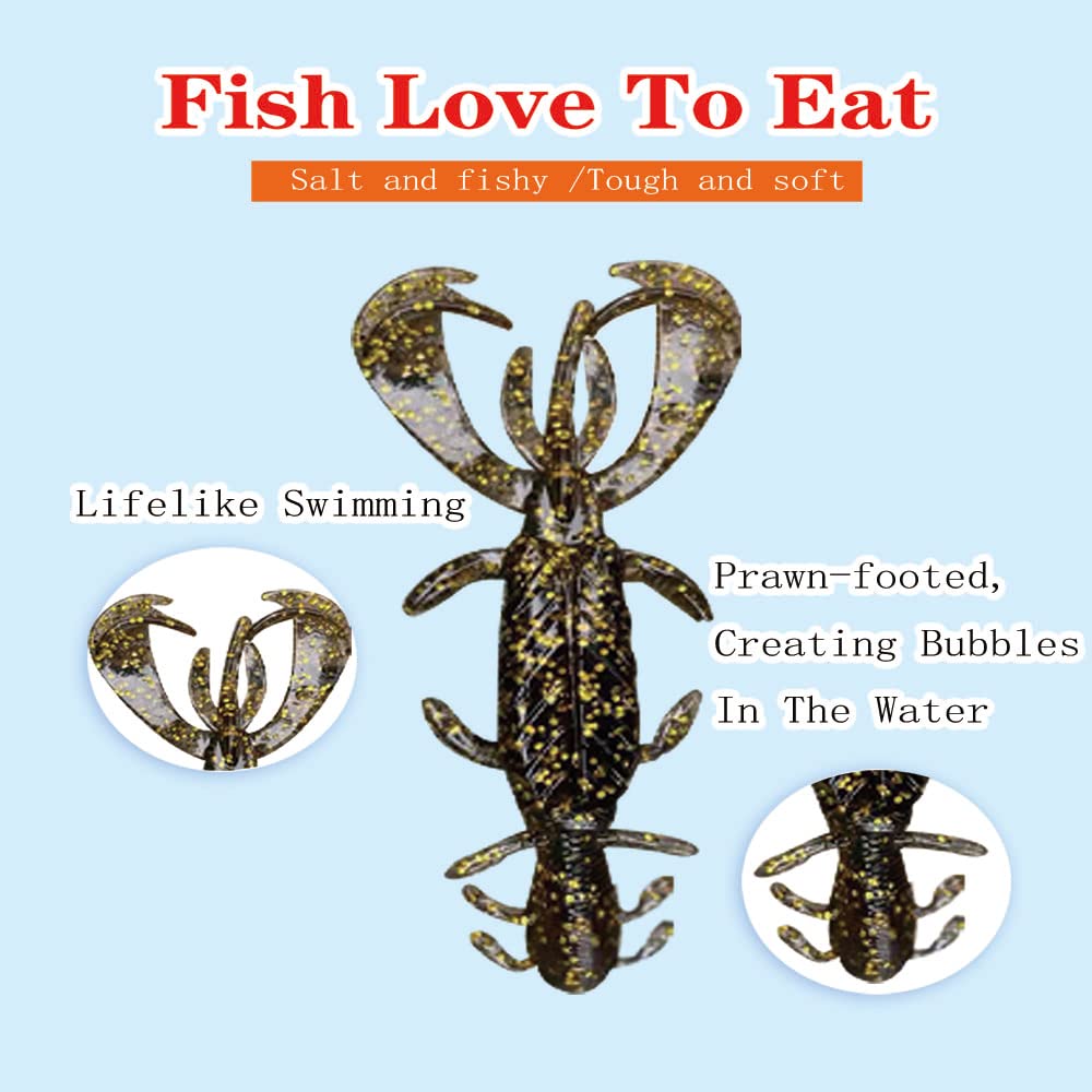 YOUHOT Ned Worms Lures- Ned Rig Baits Kit for Bass Fishing with Ned Shrimp-Shaped Lure and Ned Rig-140pcs.