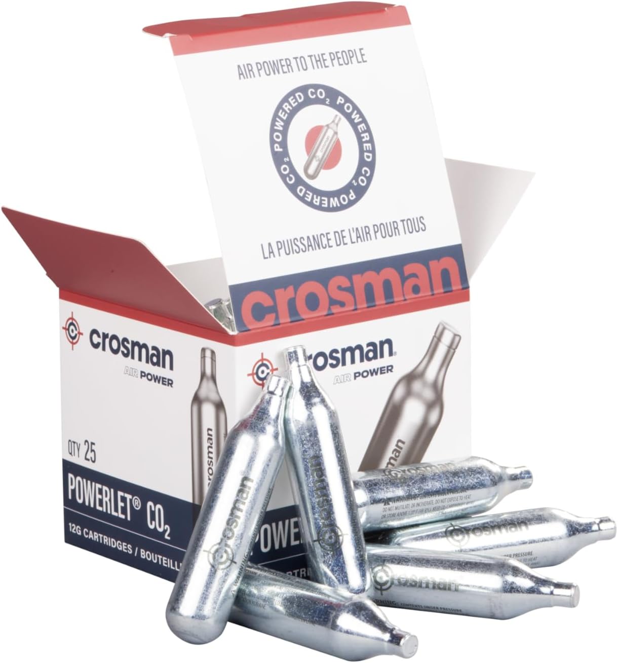 Crosman 12-Gram CO2 Powerlet Cartridges For Use With Air Rifles And Air Pistols