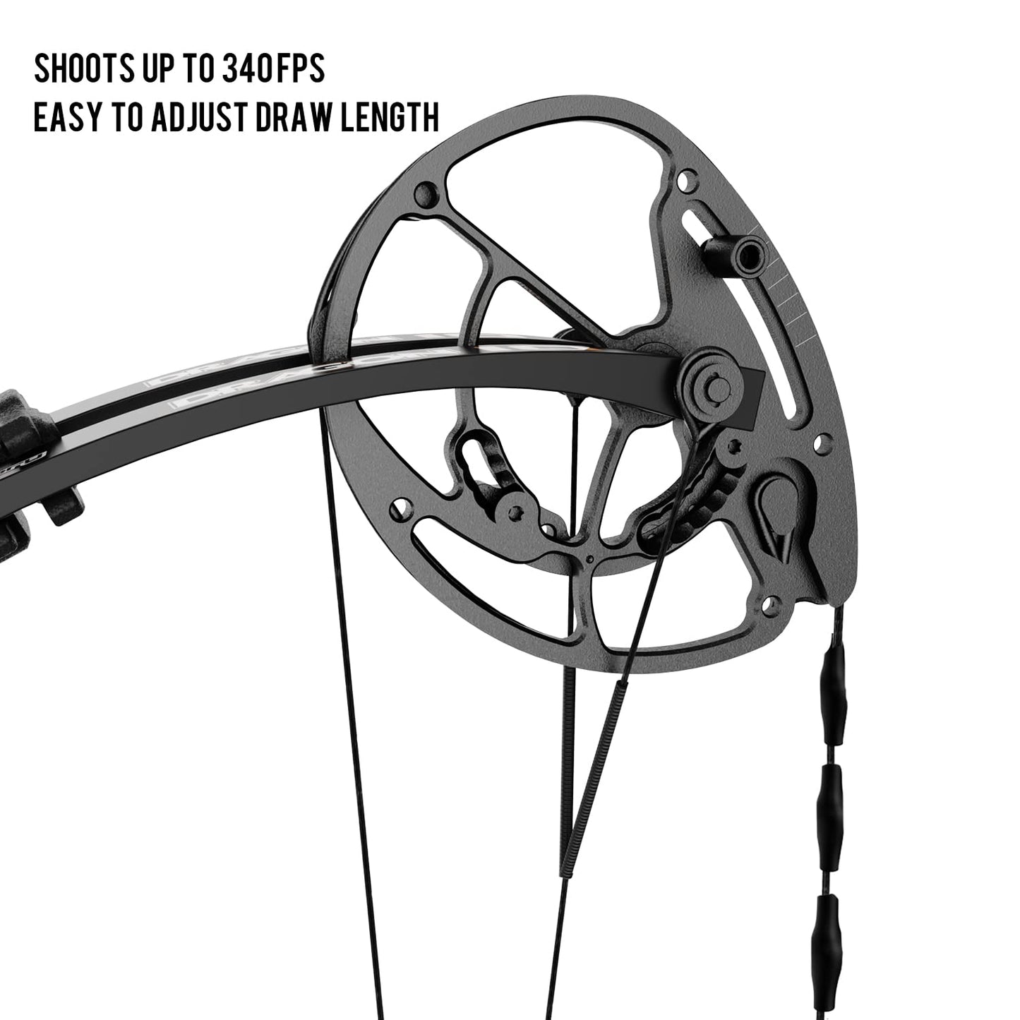 Sanlida 2024 Dragon 10 Flagship Top of The Line Hunting Compound Bow for Adults and Advanced Archers, IBO Speed 340 FPS, Limited Life-time Warranty 27"-30" Draw Length, 60-70lbs Draw Weight, Black