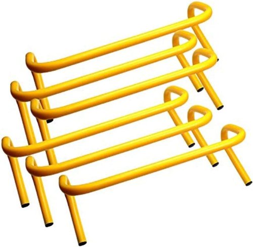 Bluedot Trading Speed & Agility Soccer/Football/Basketball Plyometric, Track/Running and All-Purpose Training Equipment Hurdle (Set of 6), Yellow, 9-inch