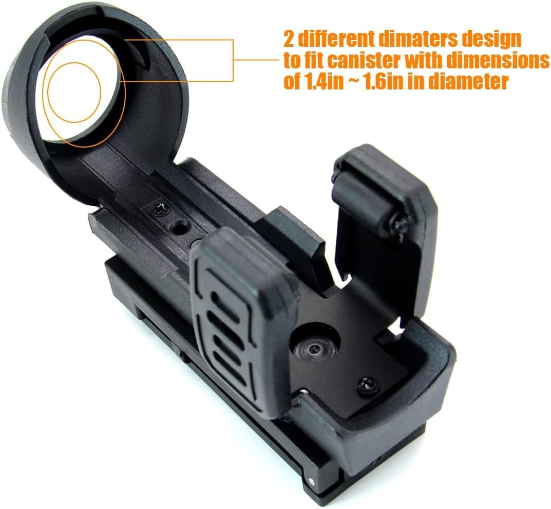 Quick Release OC/Mace Spray Holder w/Duty Belt/MOLLE Vest Rotatable Clip MK4 Canister Holster Tactical Pepper Spray Carry Case fit 1.5" Diameter OC Can for Police Leo Security Military