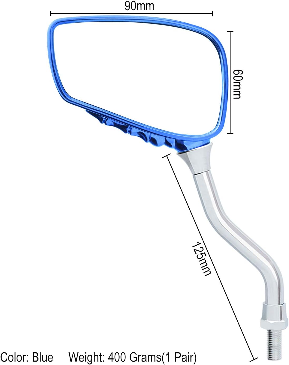 1 Pair Bicycle Mirror,Big View Bike Rear View Mirror Blindsight Multi Angle Adjustable Bike Mirror Billet Aluminum Chrome Plated Outside Skull Claw Style Also suitable for motorcycle mirror