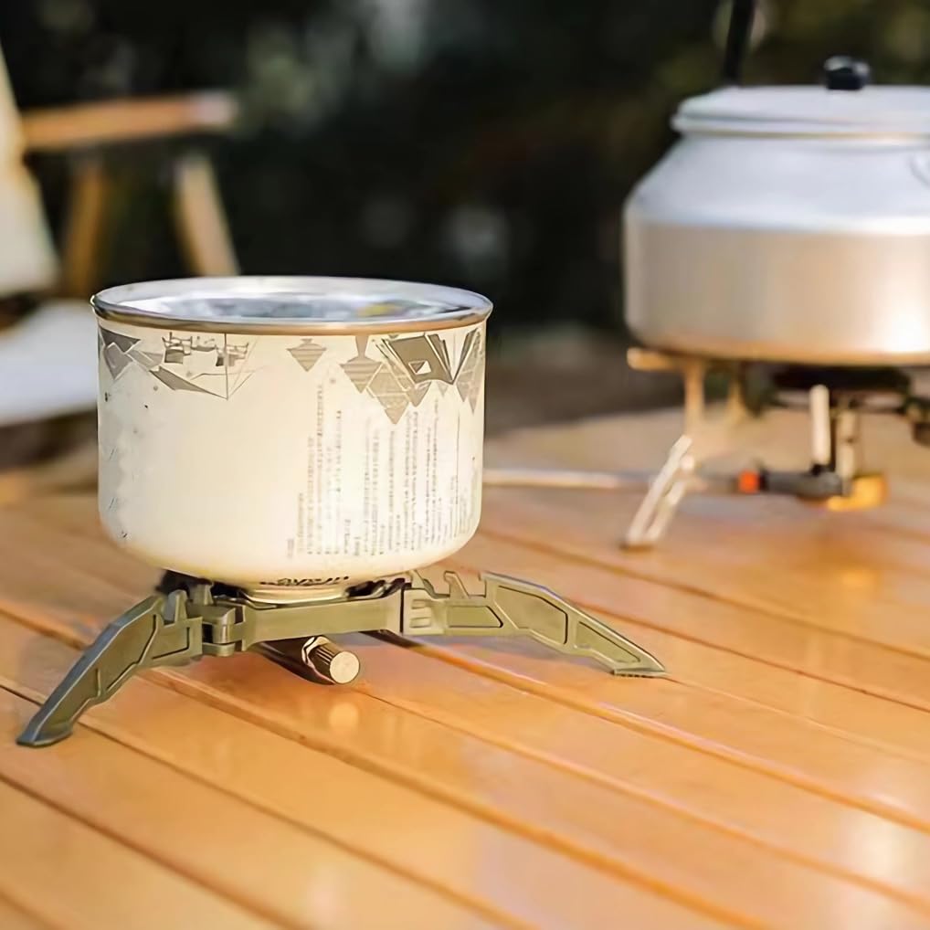 2Pcs Camping Stove Fuel Can Stabilizer, Mini Foldable Outdoor Hiking Cooking Gas Tank Bracket,Foldable Outdoor Cartridge Canister Tripod (Oranger)