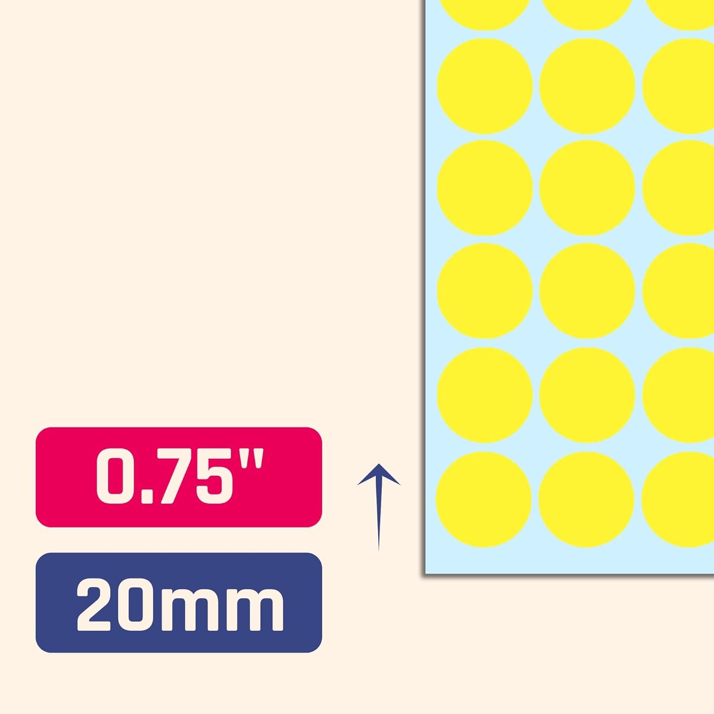 2000 Pack, 3/4" Round Dot Stickers Circle Labels - Red