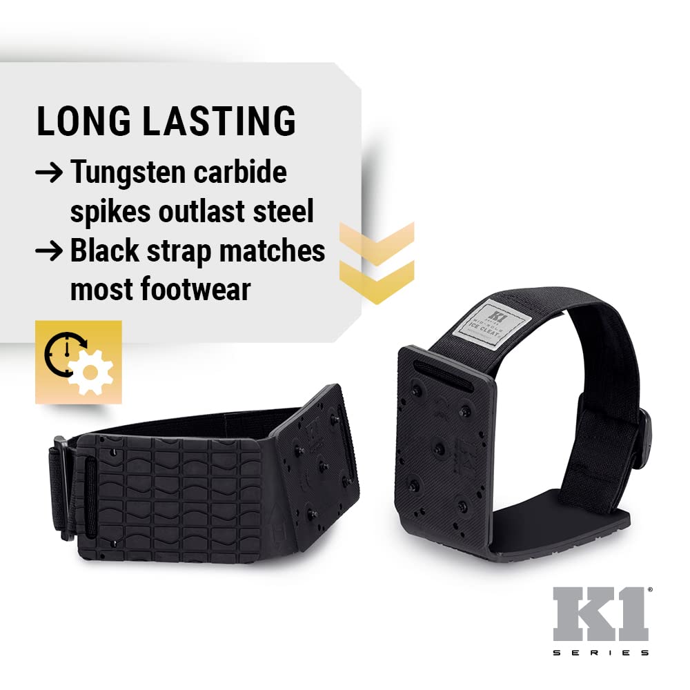 K1 Mid-Sole Ice Cleats for Men & Women - Rotatable Traction Aids For Winter Snow - Hi Vis - Low Profile