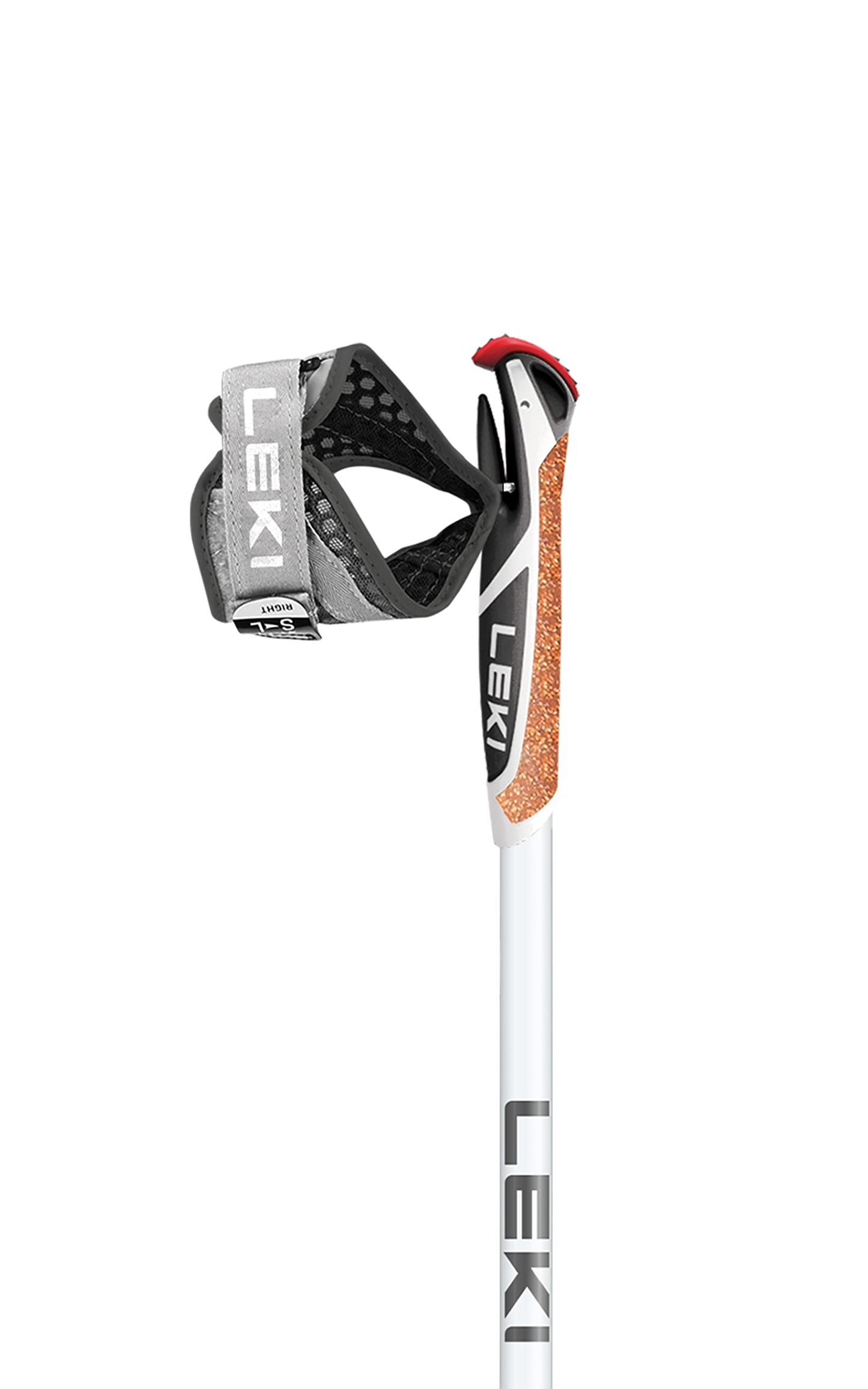 LEKI Spin Shark SL Aluminum Adjustable Lightweight Trekking Poles for Hiking & Nordic Walking - White-Green-Anthracite - 100-130 cm