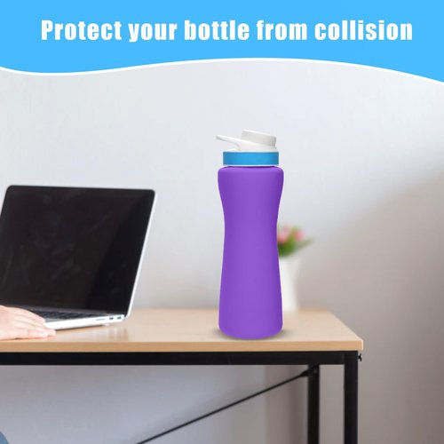 Sleeve for Cirkul Water Bottle 22OZ, Silicone Water Bottle Sleeve for Cirkul Plastic Water Bottle Insulated Protective Cover Water Bottle Holder Accessories Prevent Collision (Purple)