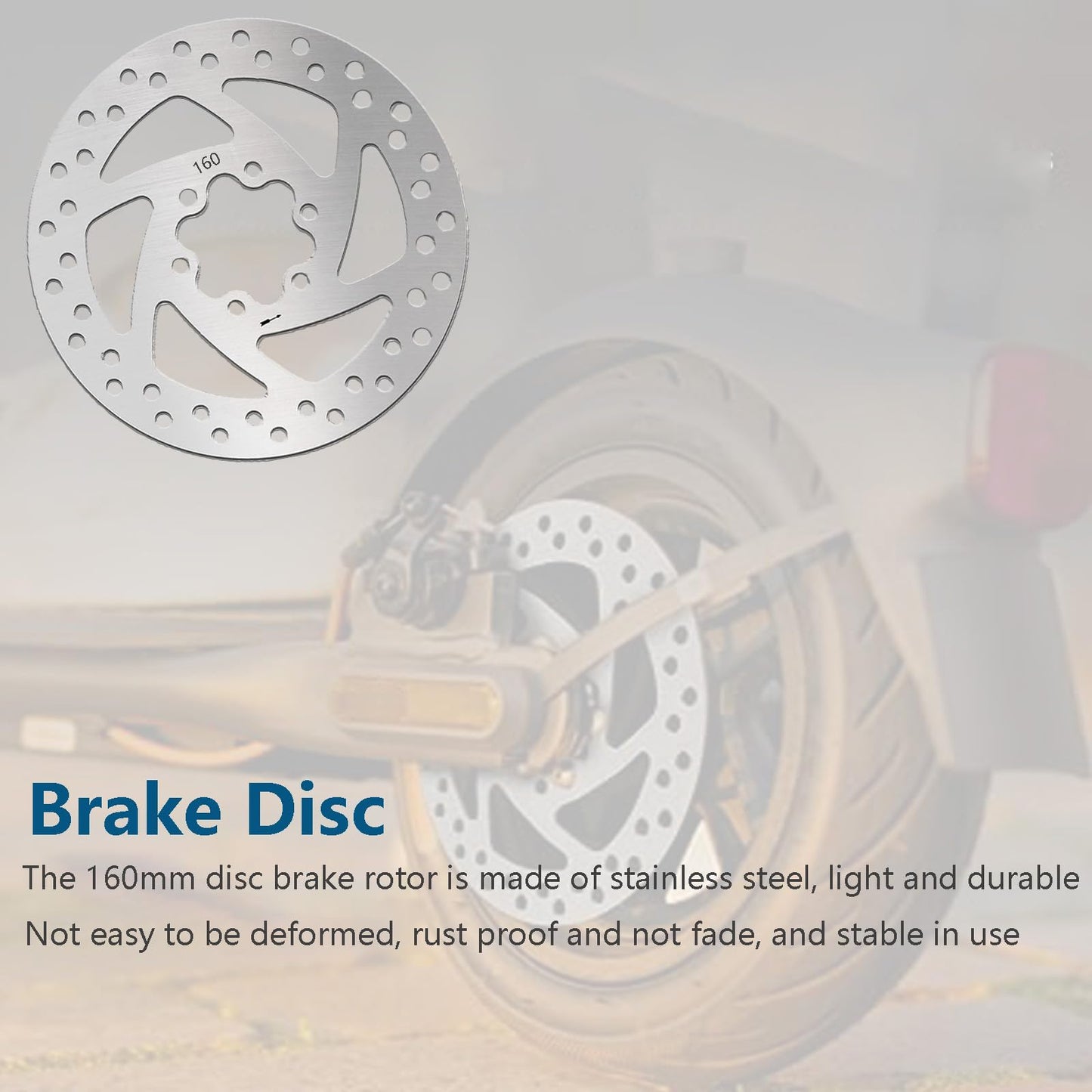 160mm Stainless Steel Disc Brake Rotor, Essential Bicycle Braking Component and Accessory