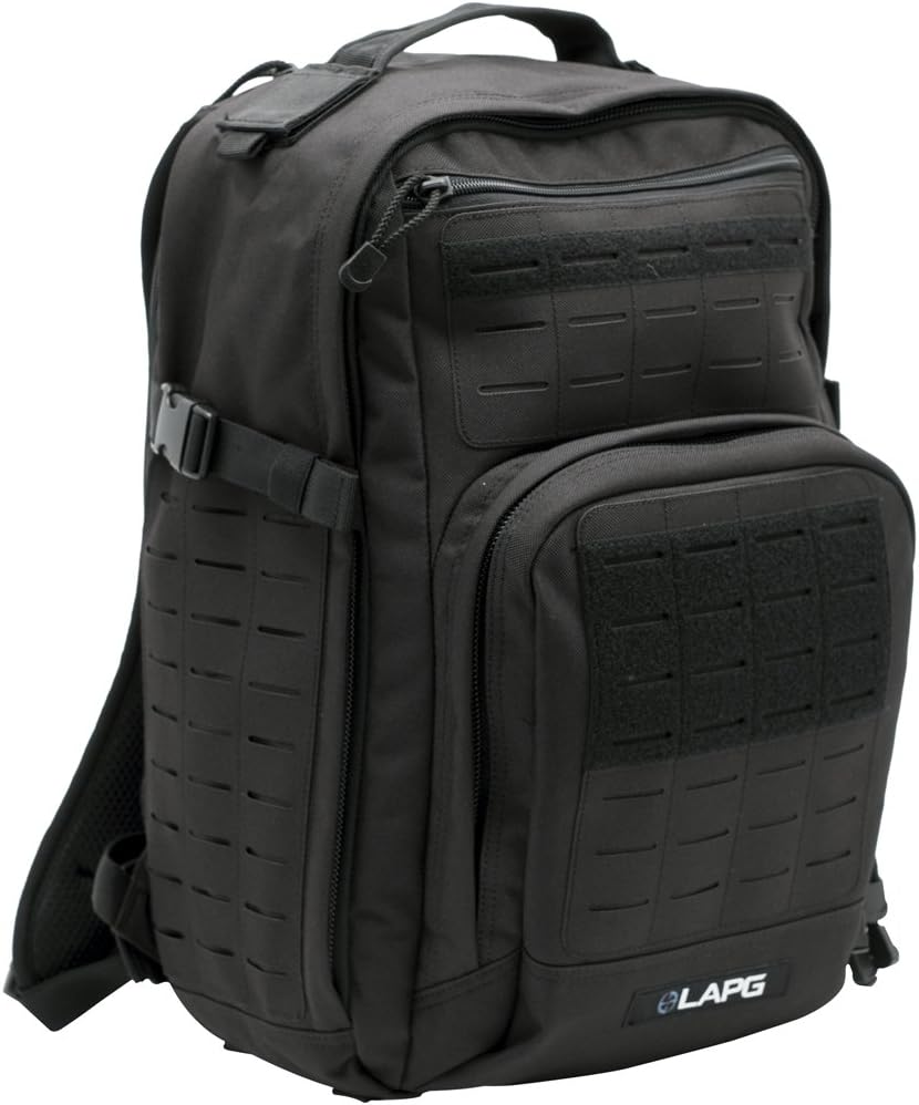 LAPG Atlas 12 Hour Tactical Backpack for Men & Women, Survival Gear Bag, Large Hiking Camping Bug Out Backpack, Black