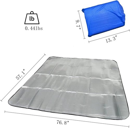 YYET Camping Mat Foam Foil Blanket for Camping Foam Pad Insulating Foil Mat Sleeping Tent Pad Thermal Mattress Mat Pad Waterproof Aluminum Camping mat Reflecting Heat (59 * 78.74" -1.5X2M)