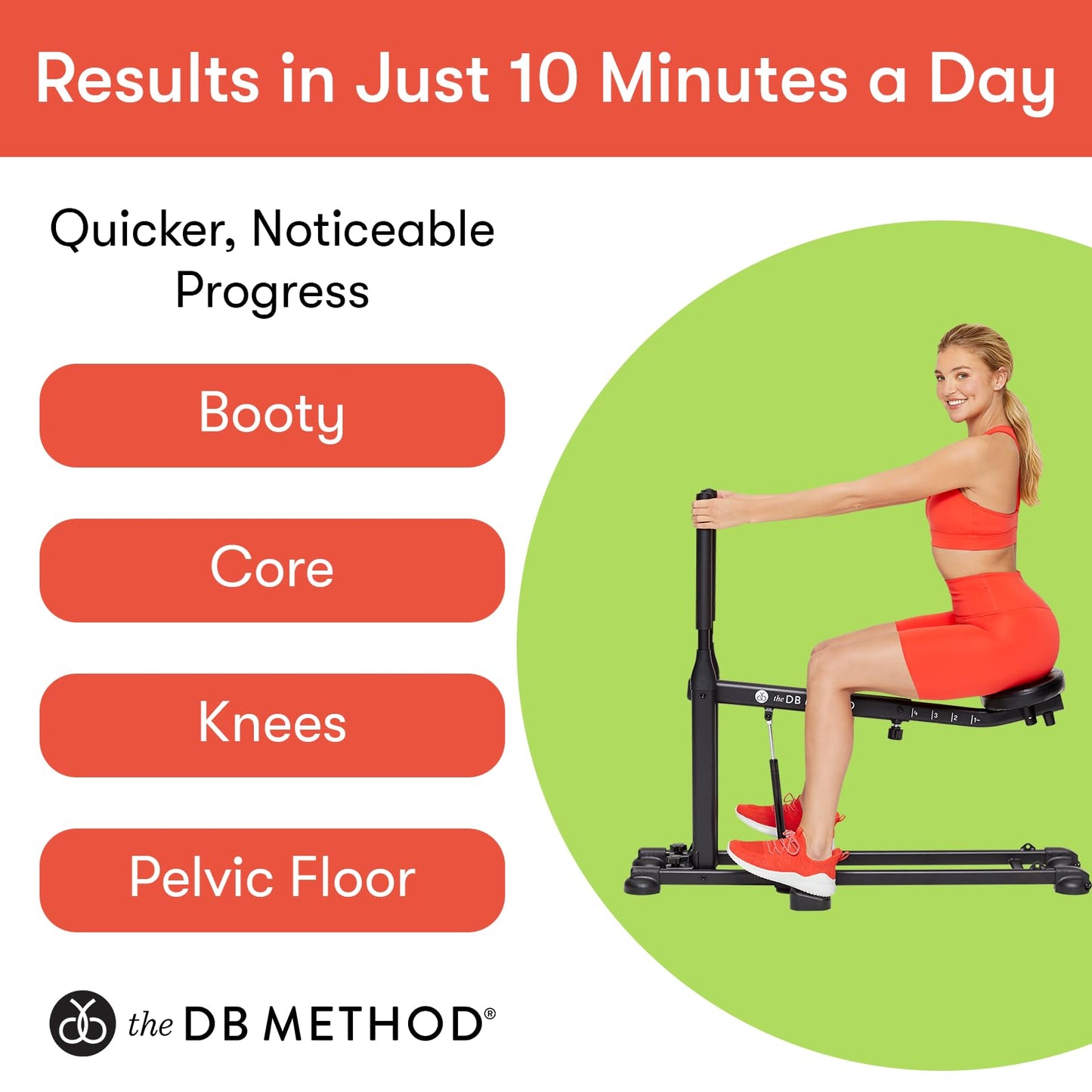 The DB Method Squat Machine with Phone Mount, Workout Equipment for Home Gym, Exercise Leg and Glutes, Low Impact Lower Body Fitness Workouts, Training for Total-Body, Easy Setup, Foldable for Storage