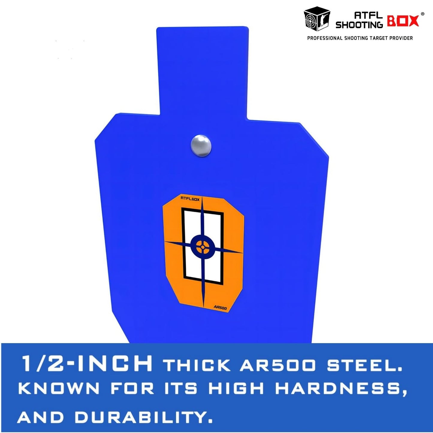 ATFLBOX 1/2 inch Thick AR500 Steel Target Stand System, 12" x 20" Torso Shooting Target with 2x4 Target Stand Kit