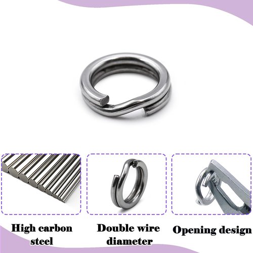 Natufish Fishing Split Rings - 99/100Pcs Stainless Steel Lure Ring for Link Fishing Hooks Heavy Duty Saltwater Terminal Tackle Connector (1#_33lbs_99pcs_Silver)
