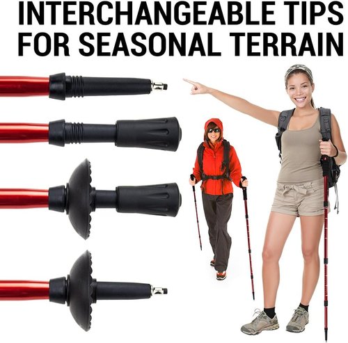 43" Shock-Resistant Adjustable Trekking Pole and Hiking Staff by Crown Sporting Goods