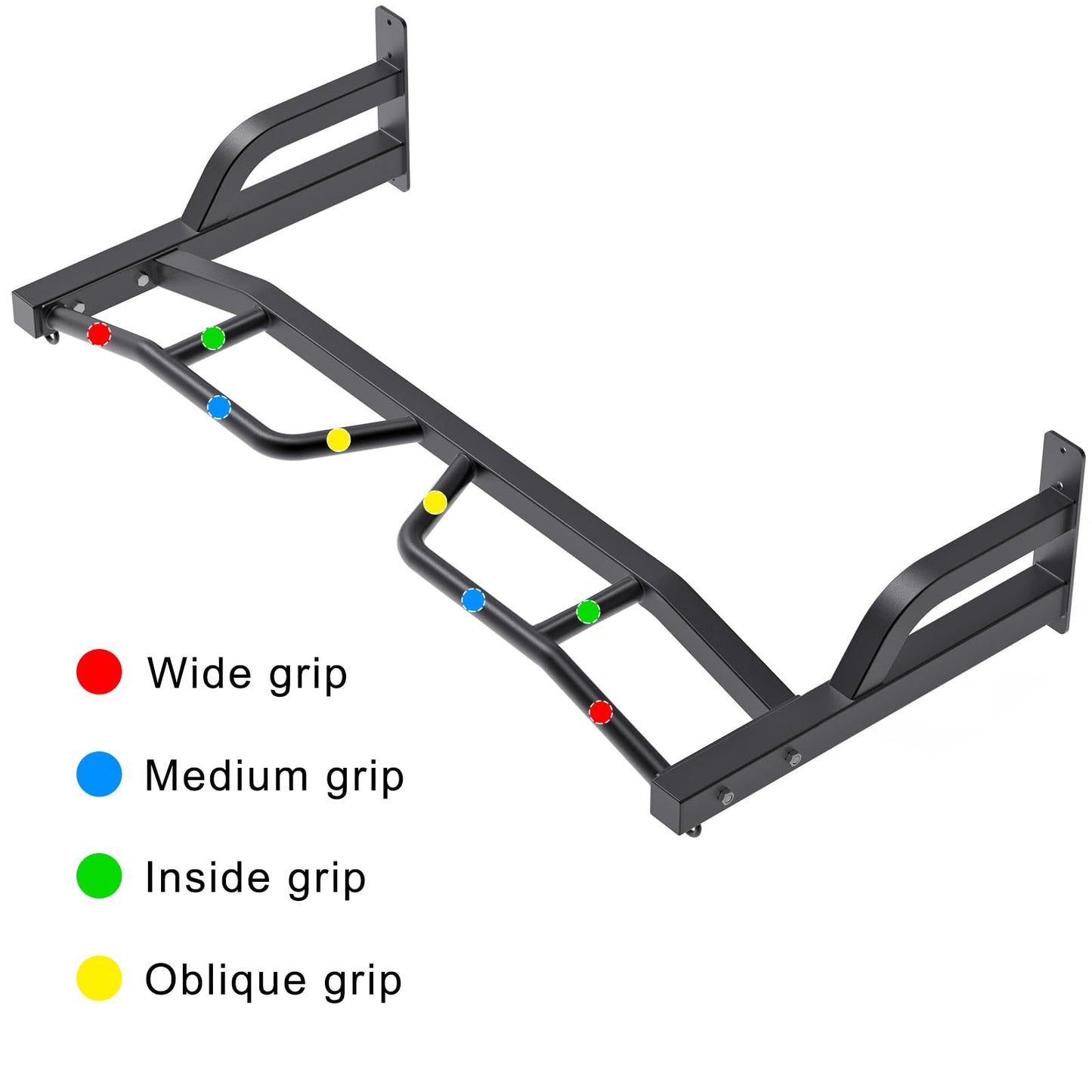 Kipika 48" Heavy Duty Wall Mounted Pull Up Bar,Multi Grip Chin Up Bar, Home Gym Workout Bar for Strength Training Exercise,Body Workout Home Gym System