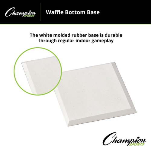 Champion Sports Waffle Bottom Base - Molded Rubber, Suction Bottom Base,White