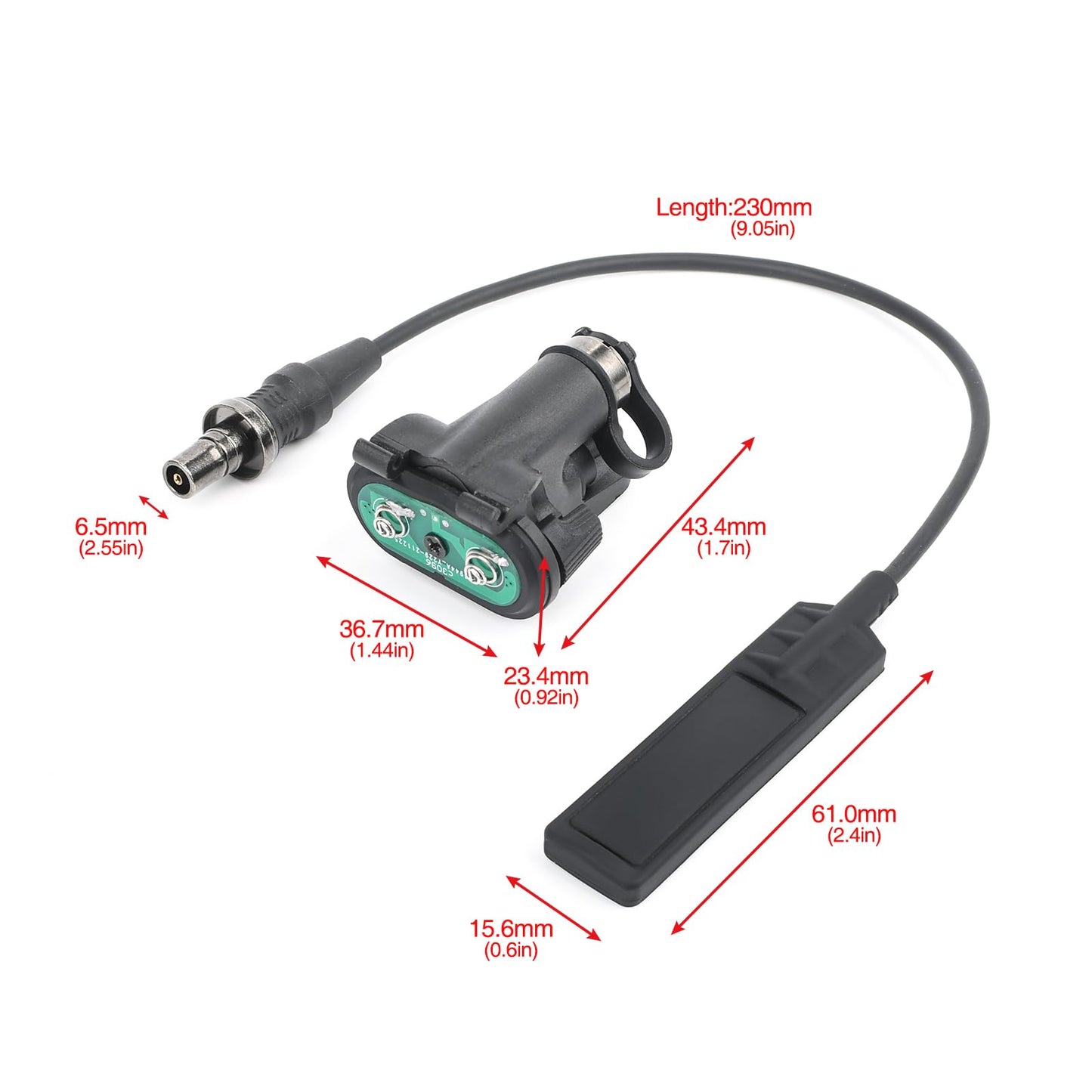 NECARL Remote Pressure Switch, Tactical Pistol Light Dual Function Switch for Airsoft X300 Series Pistol Light Scout Weapon Light, with Momentary Constant Modes