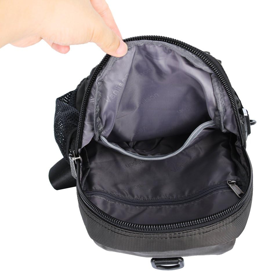 Sling Bag Chest Shoulder Backpack Crossbody Multipurpose Daypack For Men Women Black