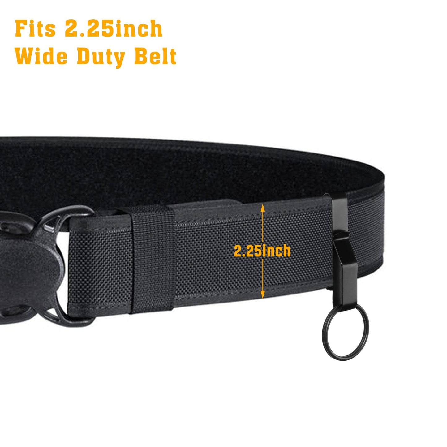 JOTOVO 2 PACK Tactical Stealth Black Extreme Duty Key Ring Holder Special for Police, Law Enforcement and Fire Agencies, Belt Key Clip with Detachable Keyring, Fit for Belt 2.25-Inch Max