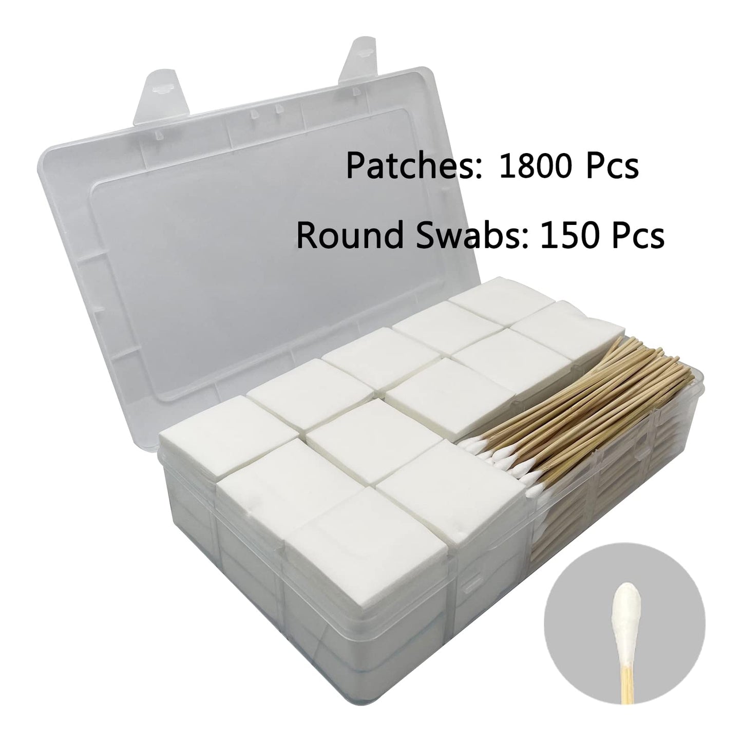 2 Inch Gun Cleaning Patches Pad & Gun Cleaning Swabs Round Tip with Bamboo Handle in Clear Storage Case 9mm Gun Cleaning Kit