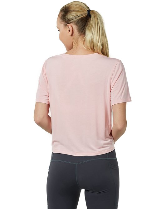 GRAMVAL Tie Front Womens T Shirts, Short Sleeves V Neck Tee Tops Athletic Workout Gym Yoga Sweatshirts Pink XL