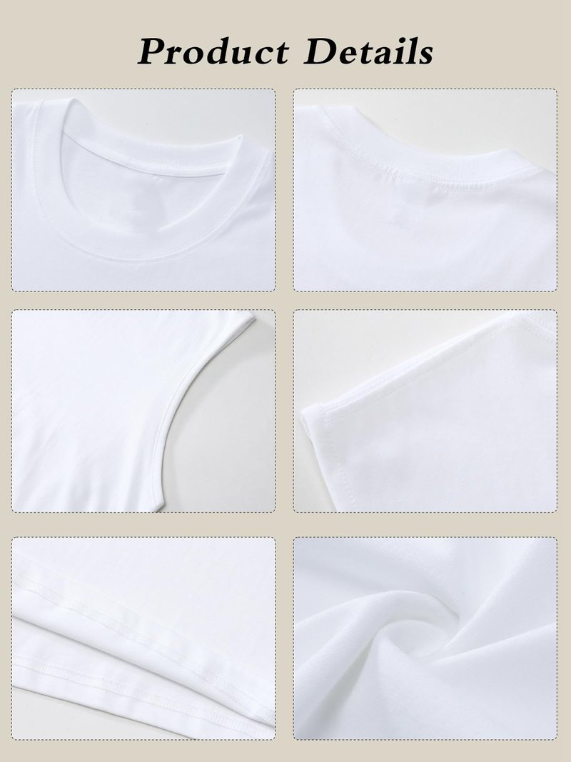 SnowElve Mens Workout Tank Tops Sleeveless Tee Shirts Men Muscle Shirt Gym Cotton T Shirts Running Beach Loose Fit Tee(A-White,M