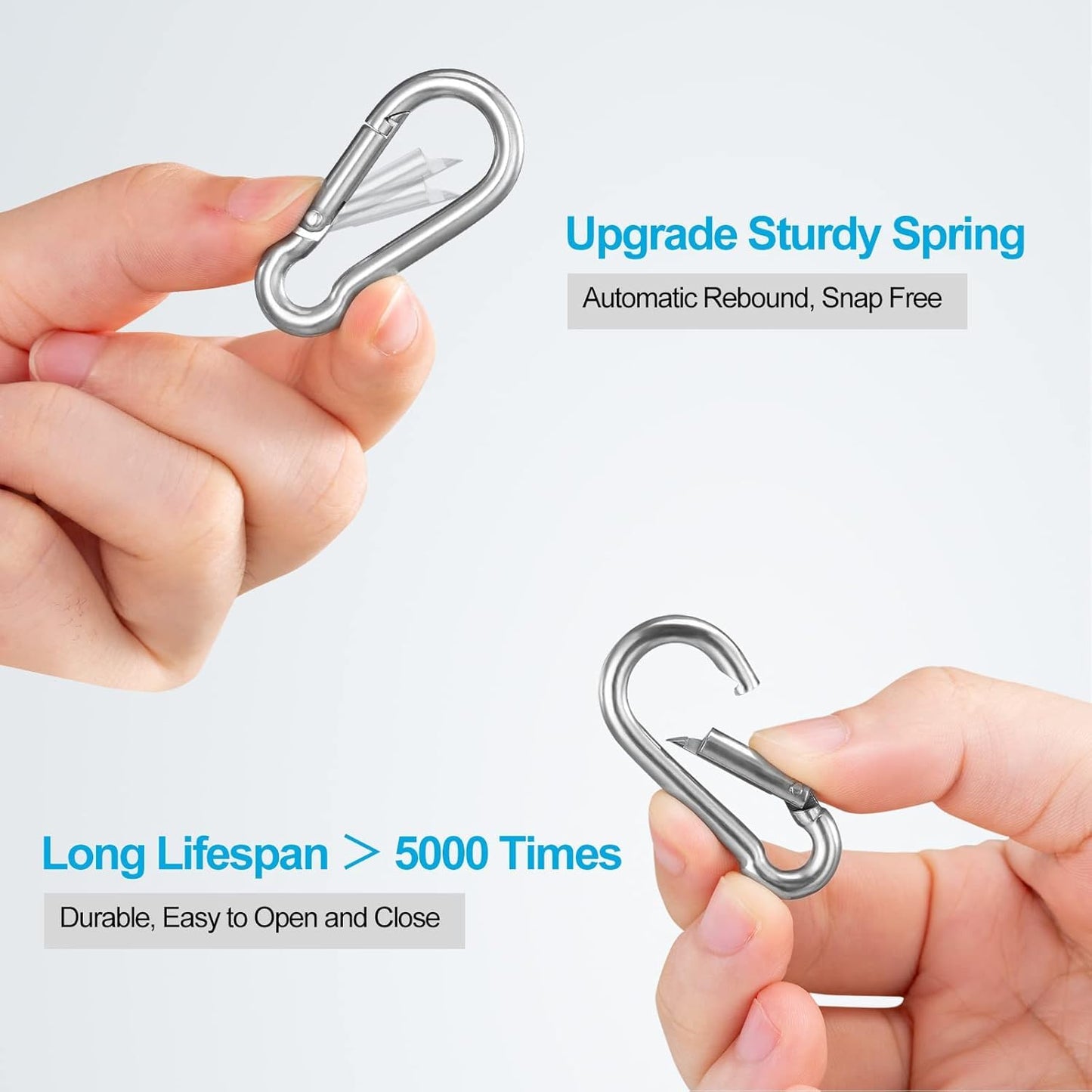 20pcs Small Carabiner Ciip, 1.57inch Mini Carabiners Clips, M4 Spring Snap Hook Heavy Duty, Locking Carribenares for Climbing Hiking Camping Fishing (M4-1.57inch)