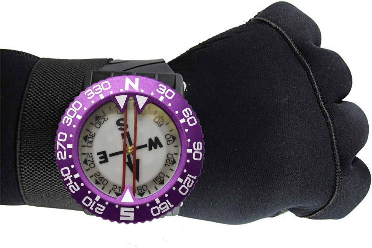 Scuba Choice Diving Deluxe Wrist Compass – 2.3” Display, Accurate Underwater Navigation, 15” Strap, Depth Rated 80m, 25° Tilt, Durable -5°C to 55°C, Made in Taiwan