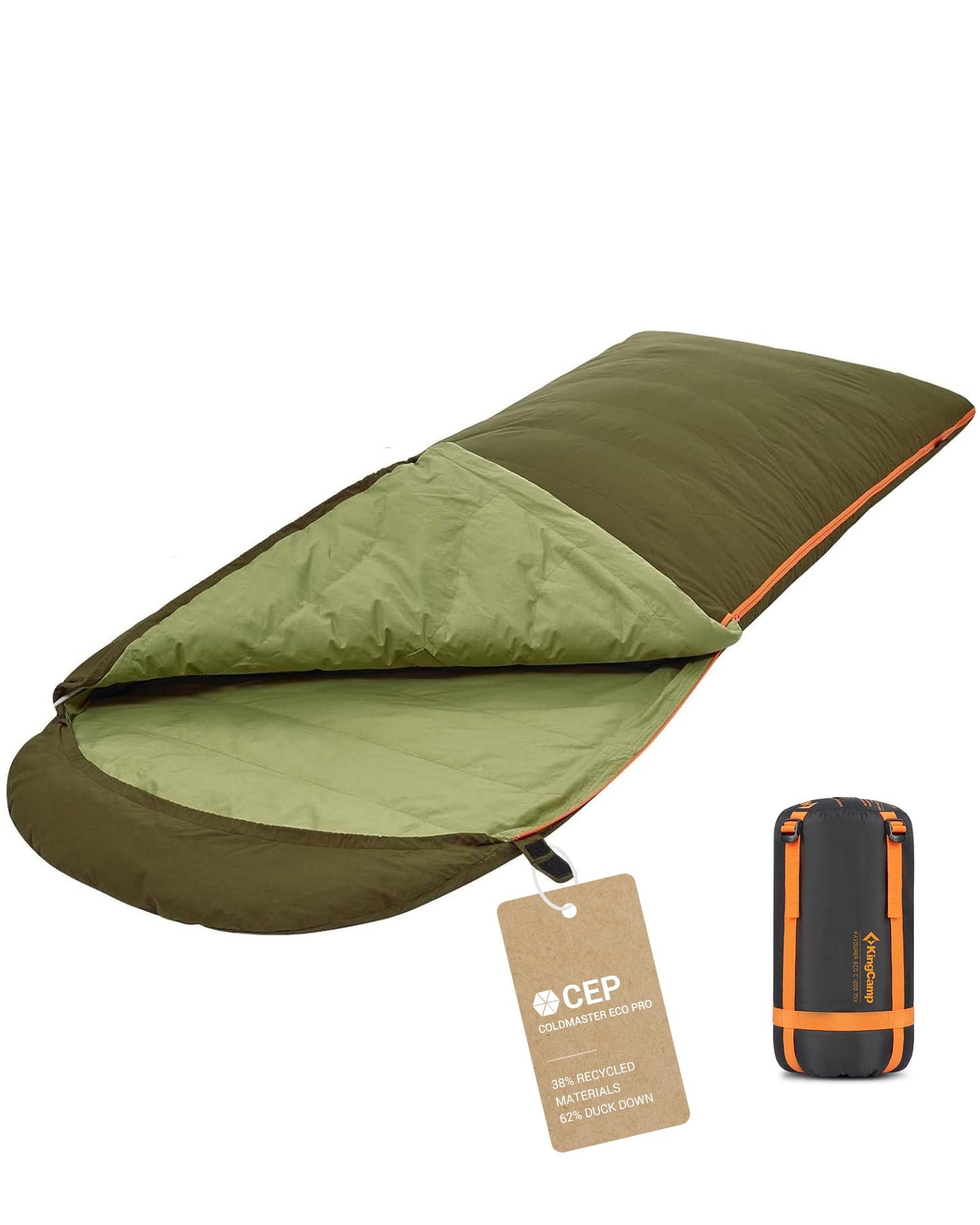 KingCamp Down Sleeping Bag for Adults, Recycled 700 FP Cold Weather 3-4 Season Sleeping Bag, Ultralight & Compact with Compression Sack for Backpacking, Camping, Hiking