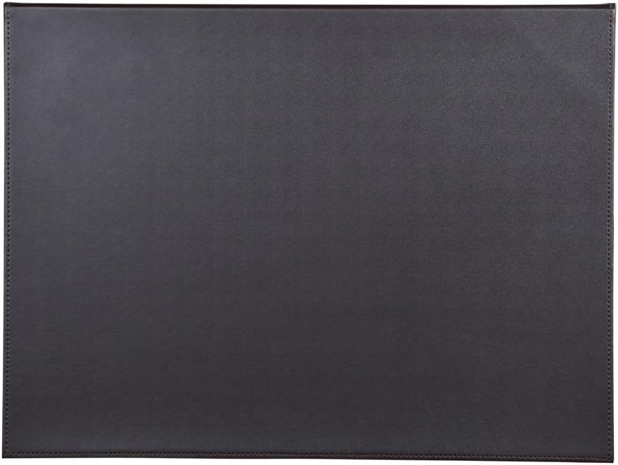 KINGFOM Ultra-Smooth PU Leather Desk Pad & Mat Office Desk Drawing & Writing Board A3/ A4 File Paper Clip Table Protector Mat on Top Large 24''x18'' (Black)