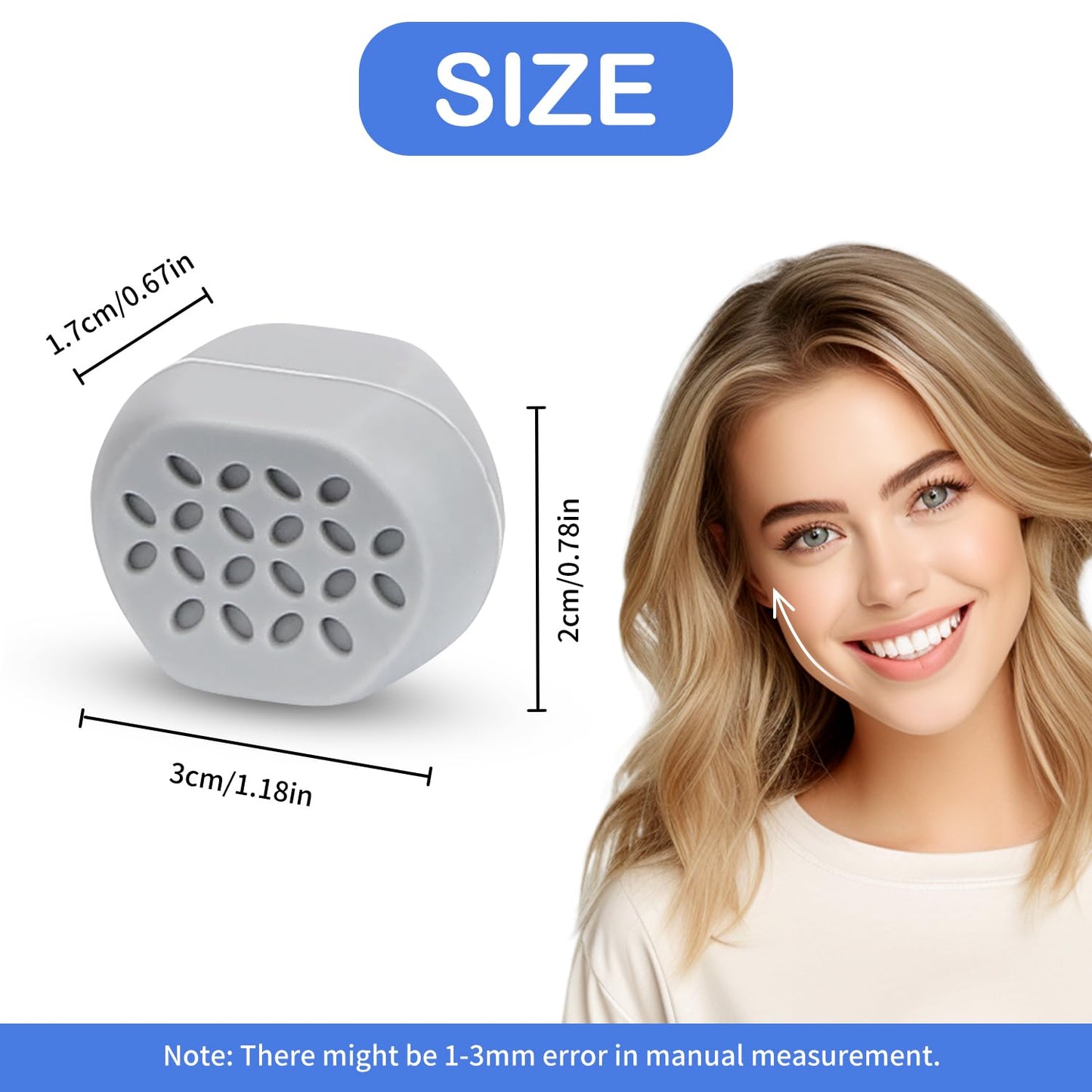 Keroius Jawline Exerciser for Men & Women - Silicone Jaw Trainer (2Pcs) - Face Shaper & Strengthener to Slim, Tone& Define The Face (2, Gray)