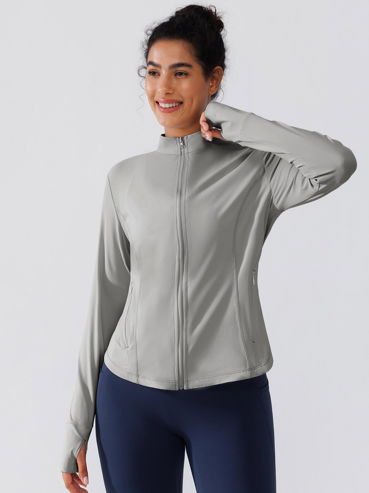 BRXL Women's UPF 50+ Sun Protection Lightweight Jacket with Thumb Holes Long Sleeve Hiking Sun Shirt with Pocket