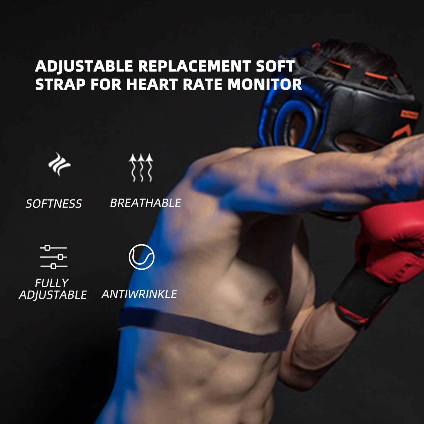 Heart Rate Monitor Chest Strap Replacement for Polar H10 Polar H9 Polar H7, Adjustable HRM Soft Replacement Chest Strap Compatible with Heart Rate Sensor(Black)
