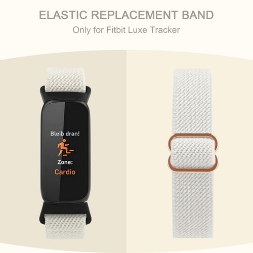 2 Pack Adjustable Elastic Bands for Fitbit Luxe Bands, Soft Stretchy Nylon Loop Strap Replacement Wristband for Fitbit Luxe/Luxe Special Edition Fitness Tracker Women Men (Pink/Starlight)